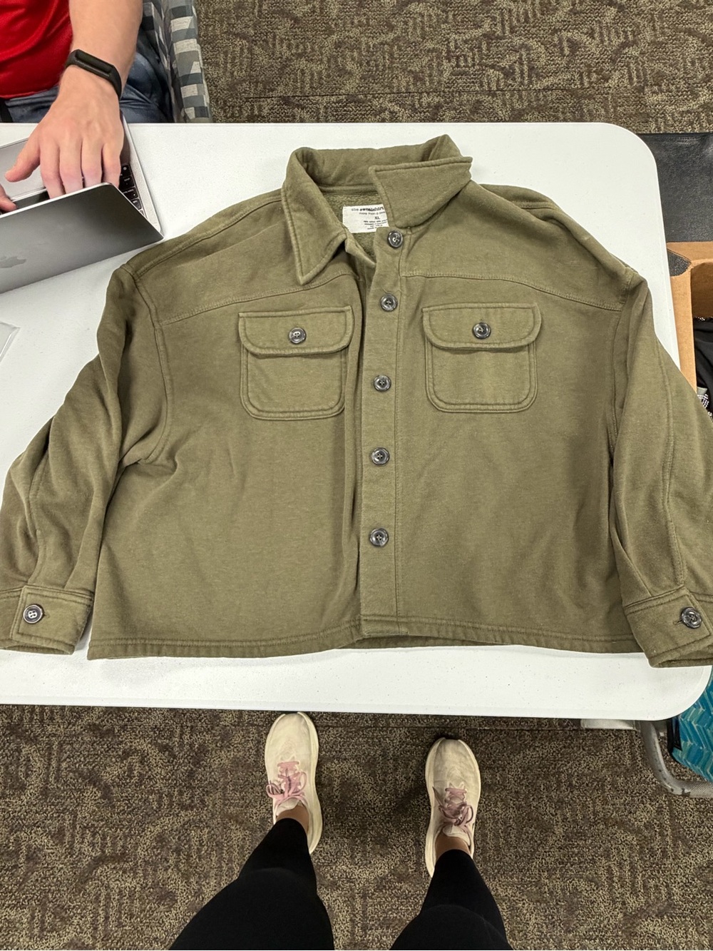 Sweatshirt Project Olive Green Button-Front Women’s Jacket size XL